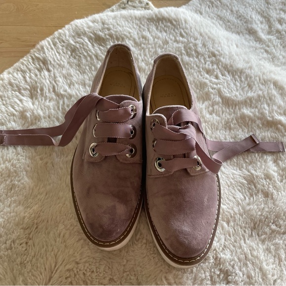 Zara Velvet Platform Oxford Loafers - Picture 3 of 7